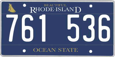 RI license plate 761536