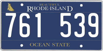 RI license plate 761539