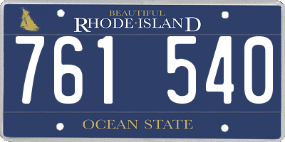RI license plate 761540