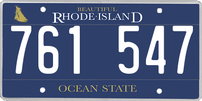 RI license plate 761547