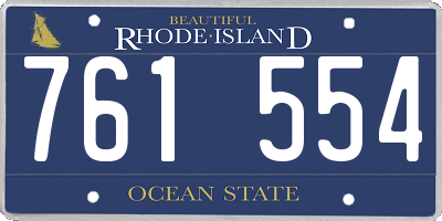 RI license plate 761554