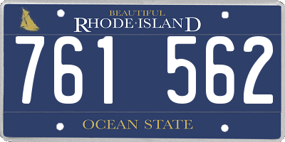 RI license plate 761562