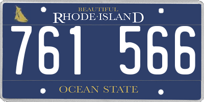 RI license plate 761566