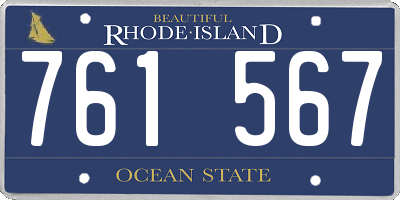RI license plate 761567