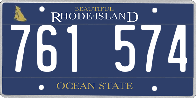 RI license plate 761574