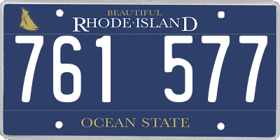RI license plate 761577