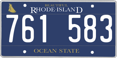 RI license plate 761583