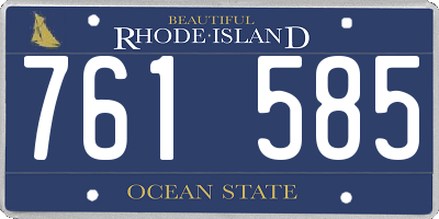 RI license plate 761585
