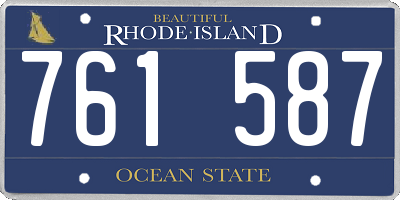 RI license plate 761587