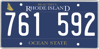 RI license plate 761592