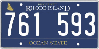 RI license plate 761593
