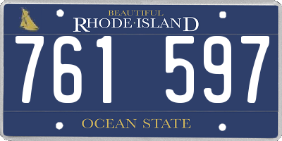 RI license plate 761597