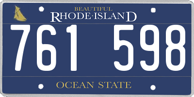 RI license plate 761598