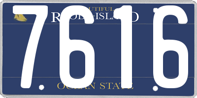 RI license plate 7616