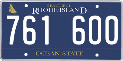 RI license plate 761600