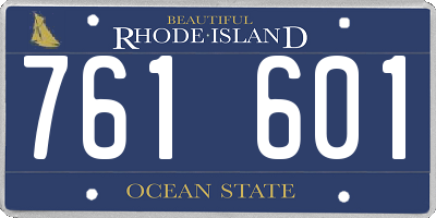 RI license plate 761601