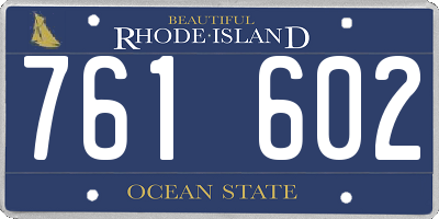 RI license plate 761602