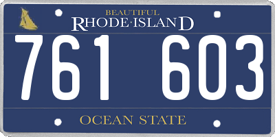 RI license plate 761603