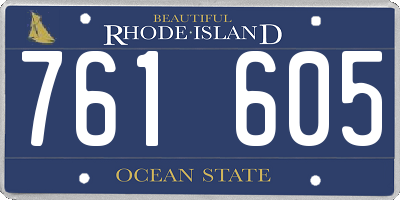 RI license plate 761605