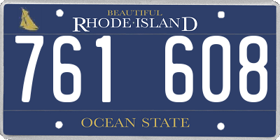 RI license plate 761608