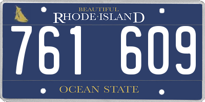 RI license plate 761609