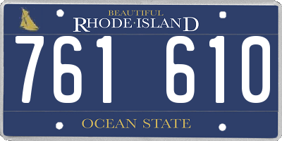 RI license plate 761610