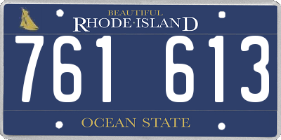 RI license plate 761613