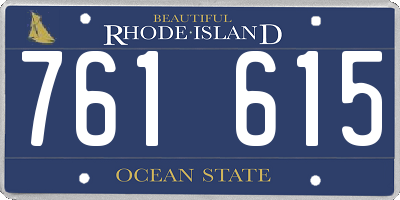RI license plate 761615