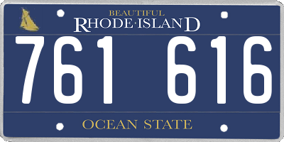RI license plate 761616