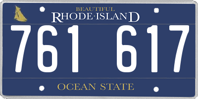 RI license plate 761617