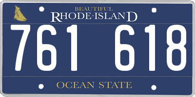 RI license plate 761618