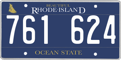RI license plate 761624