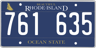 RI license plate 761635