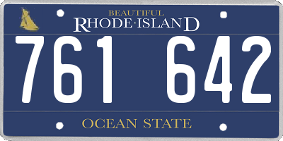 RI license plate 761642