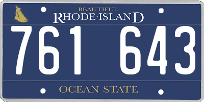 RI license plate 761643
