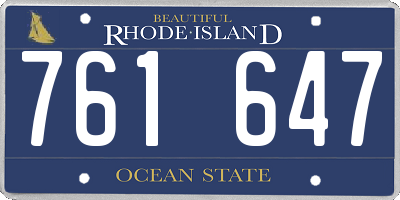 RI license plate 761647