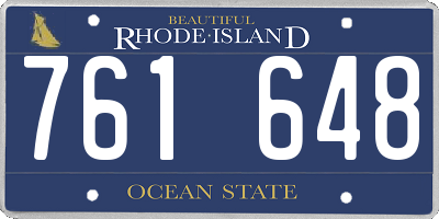 RI license plate 761648