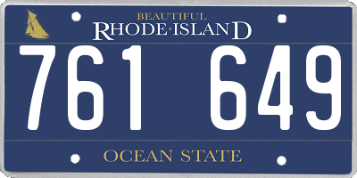 RI license plate 761649