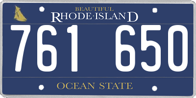RI license plate 761650