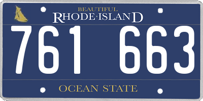 RI license plate 761663