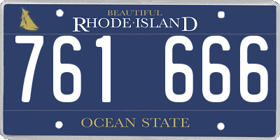 RI license plate 761666