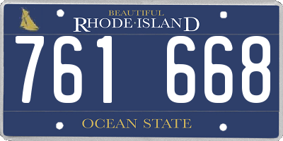 RI license plate 761668