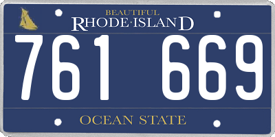 RI license plate 761669