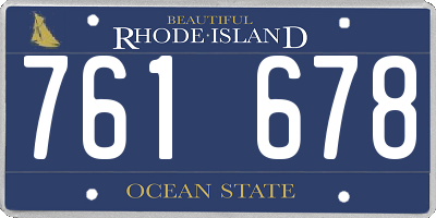 RI license plate 761678