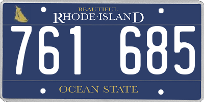 RI license plate 761685