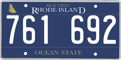 RI license plate 761692