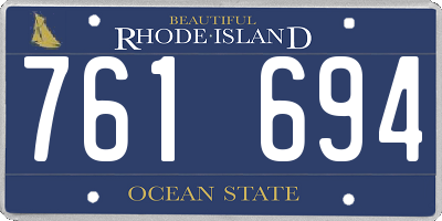 RI license plate 761694
