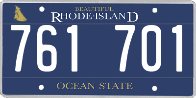 RI license plate 761701