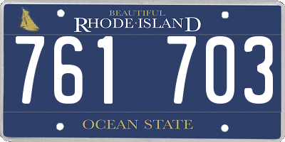 RI license plate 761703