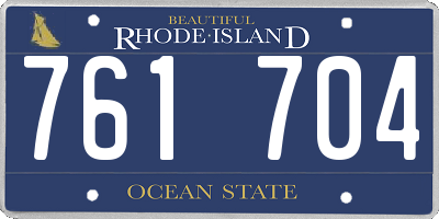 RI license plate 761704